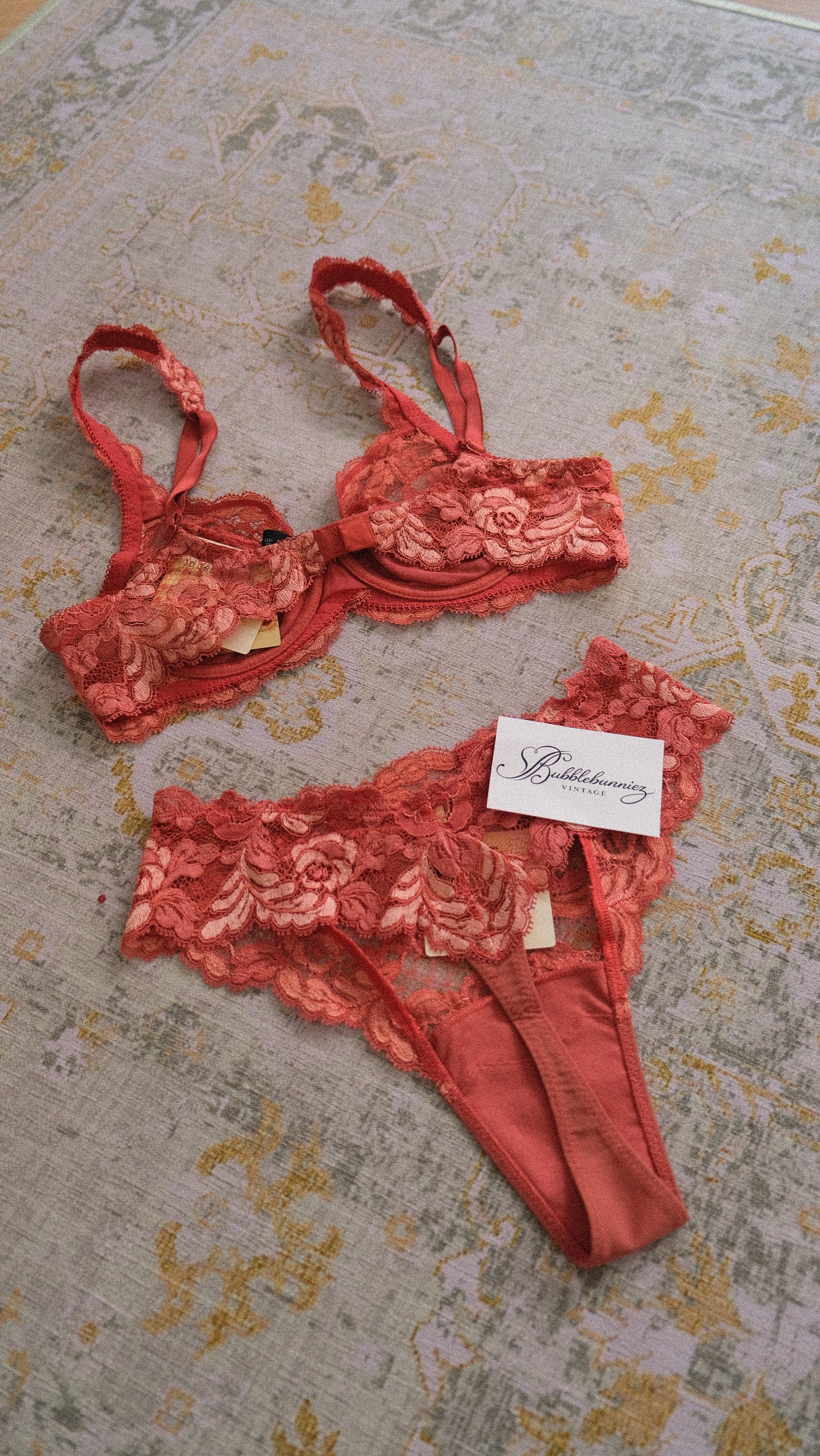 Vintage La Perla rose lingerie set (34/75, B cup)
