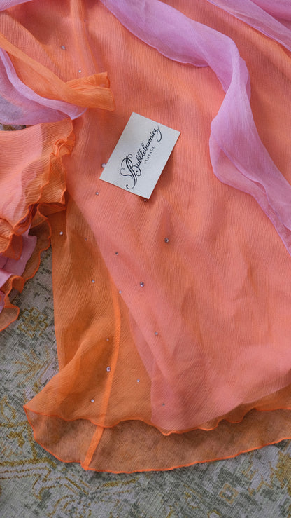 Vintage Italian orange & pink silk set (S-S/M)