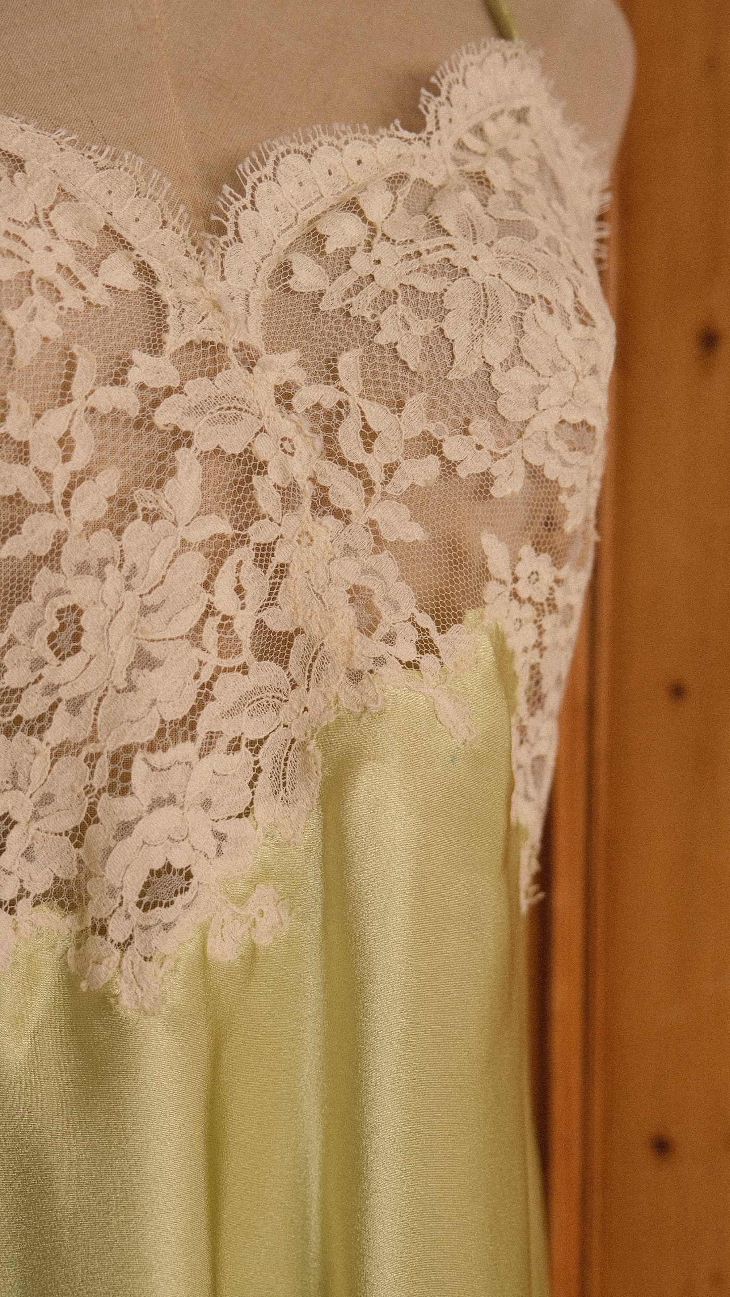Vintage French mint green lingerie dress (M-L)