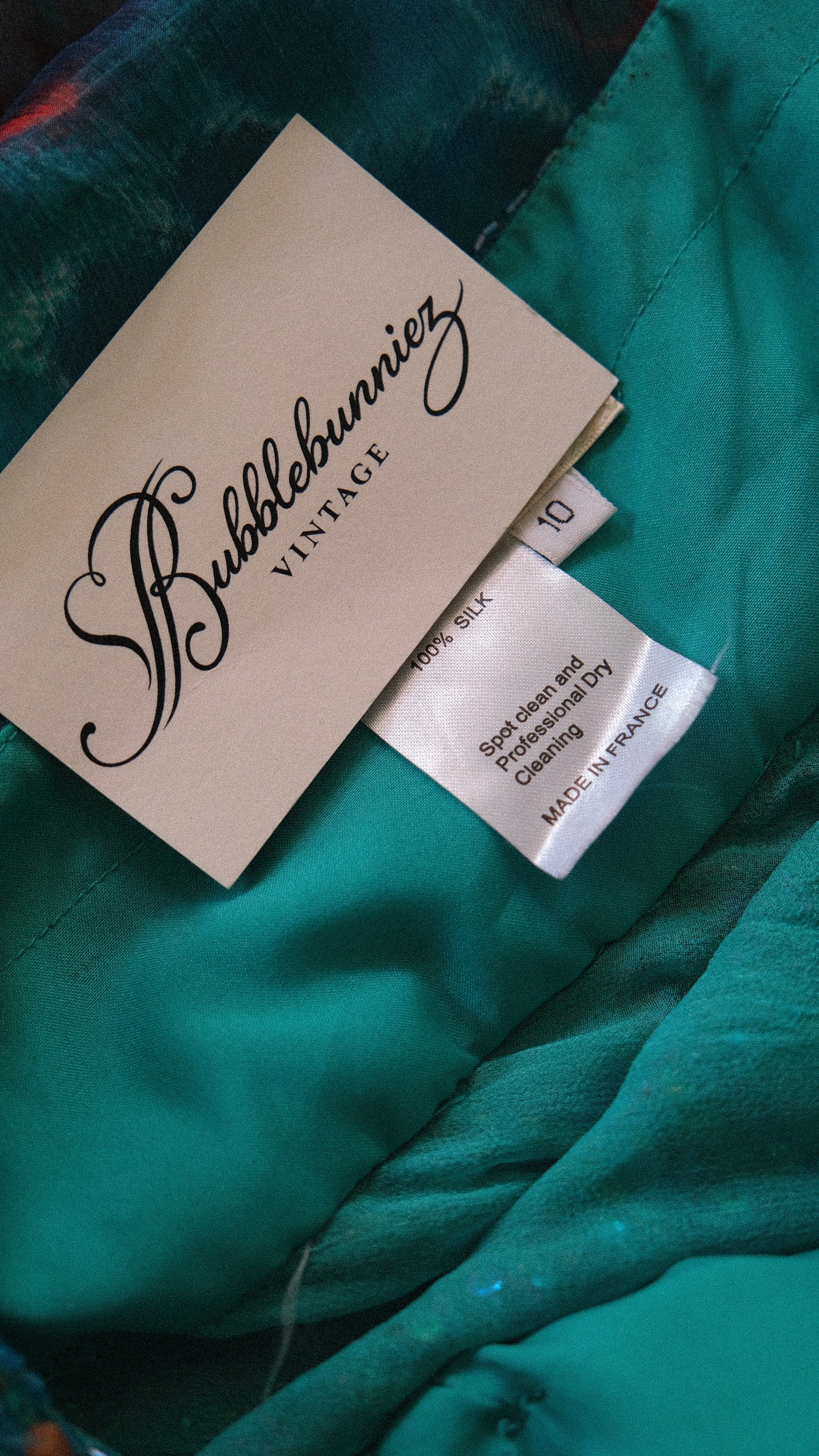 Vintage French teal mermaid dress (M)