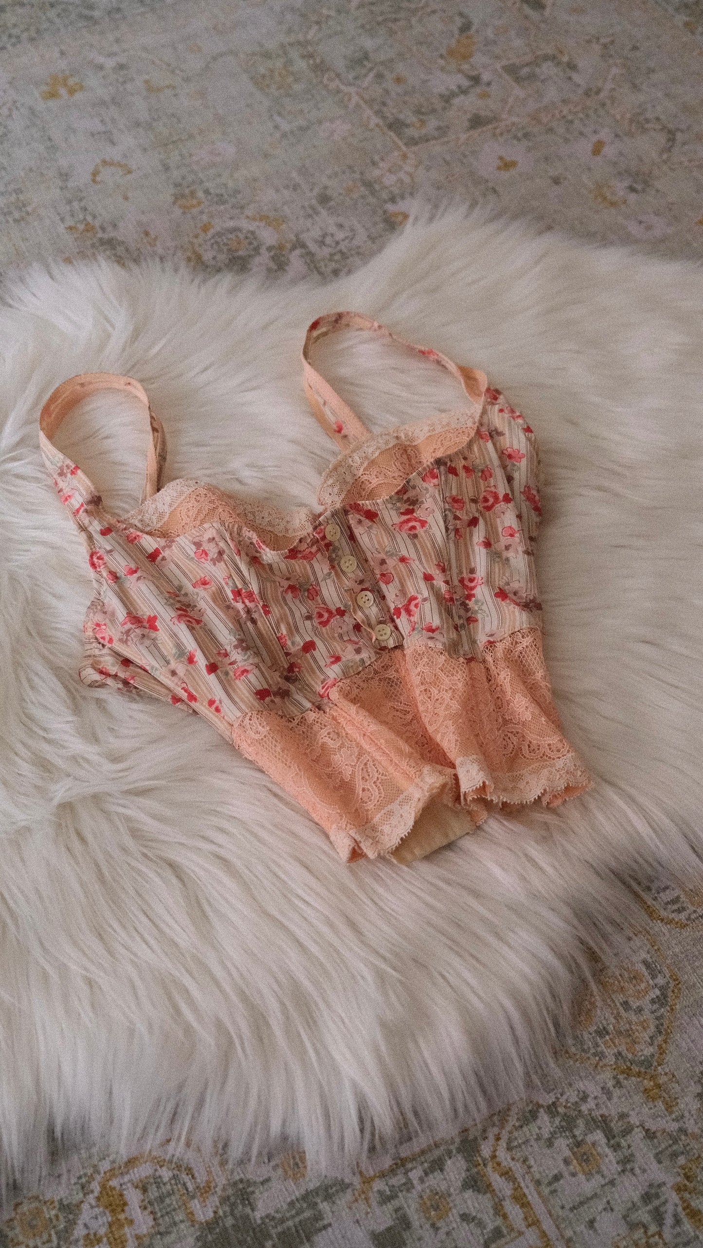 Chantal Thomass peachy floral corset (34C/75C)