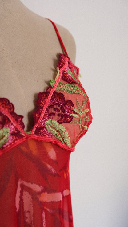 Vintage French Tropical sheer babydoll (S-M