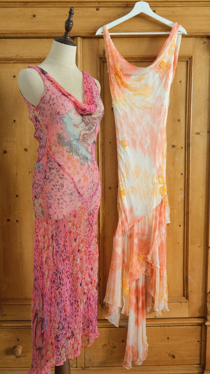 Vintage pink sheer Rene Derhy dress (S-M)