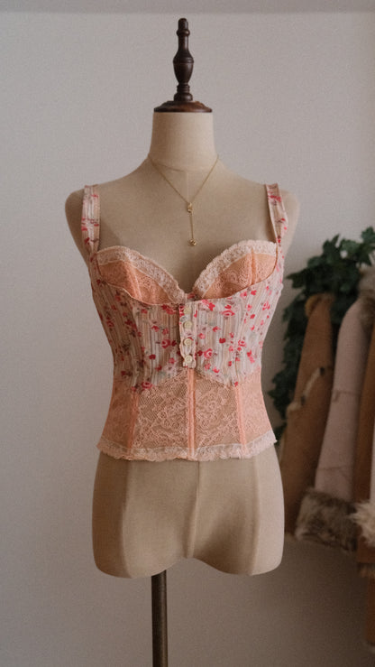 Chantal Thomass peachy floral corset (34C/75C)