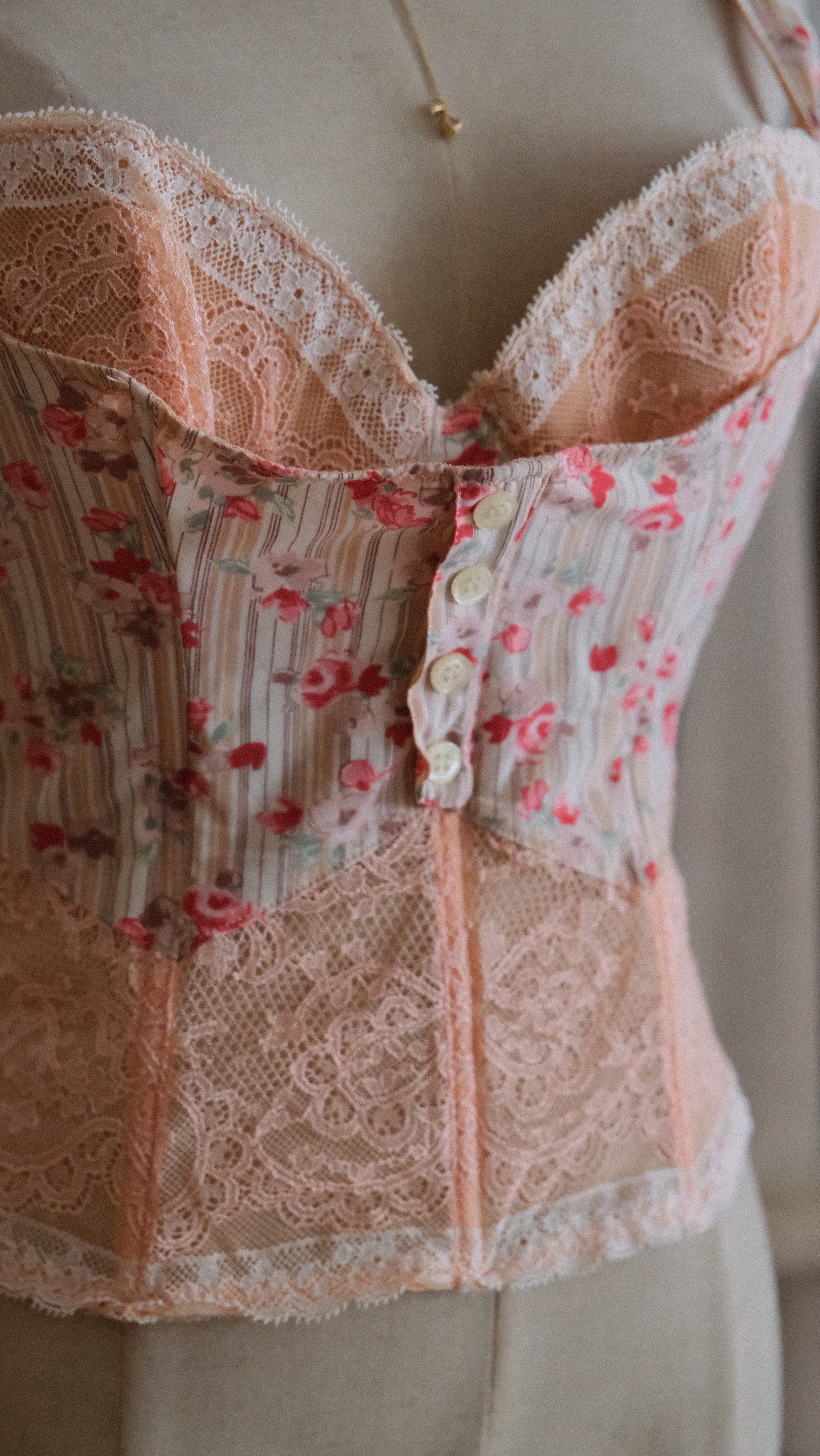 Chantal Thomass peachy floral corset (34C/75C)
