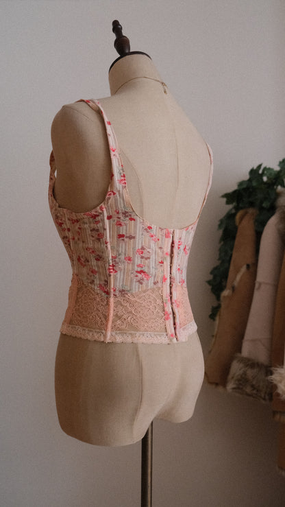 Chantal Thomass peachy floral corset (34C/75C)