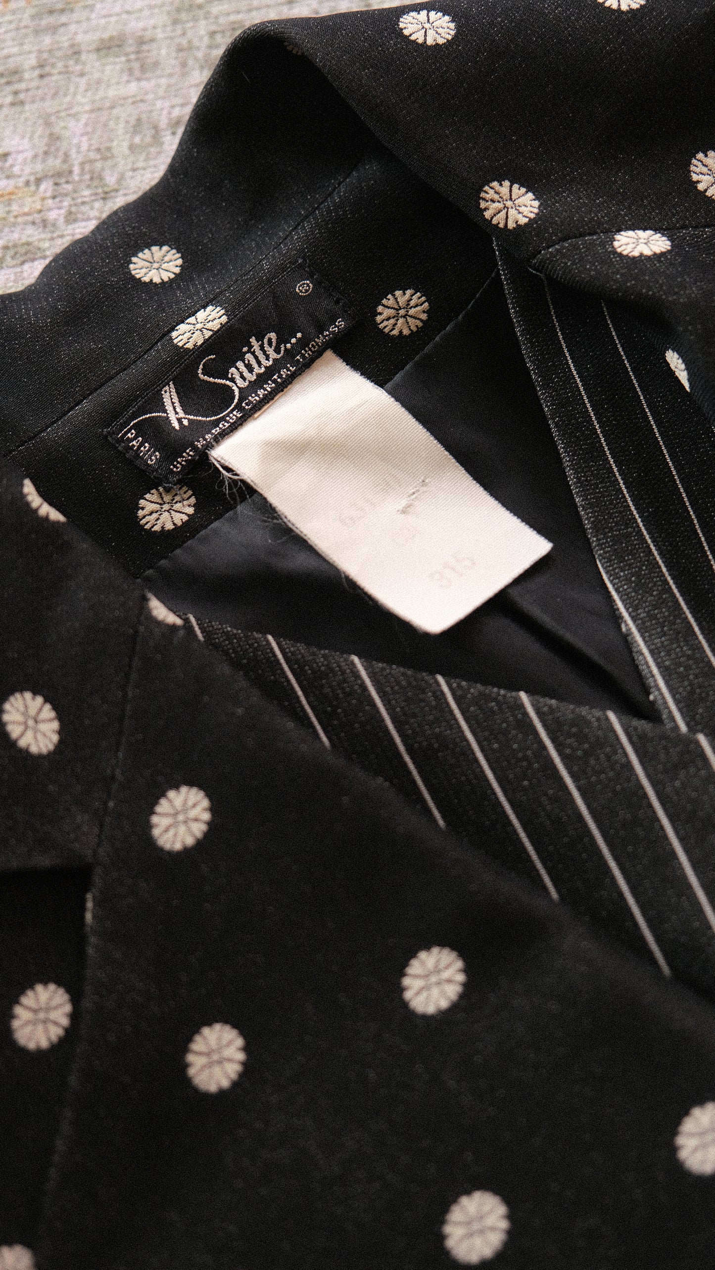 Vintage Chantal Thomass polka dot blazer with attached gilet (XS/S-S)