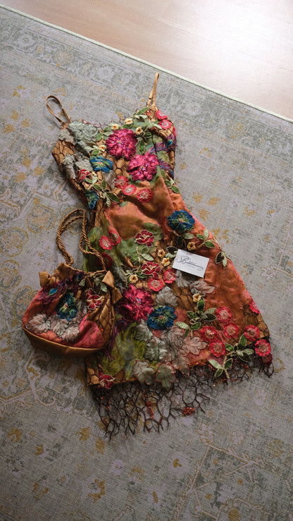 Vintage Nicowa floral dress with handbag (S)