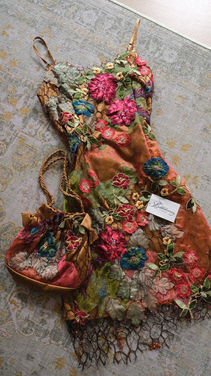 Vintage Nicowa floral dress with handbag (S)