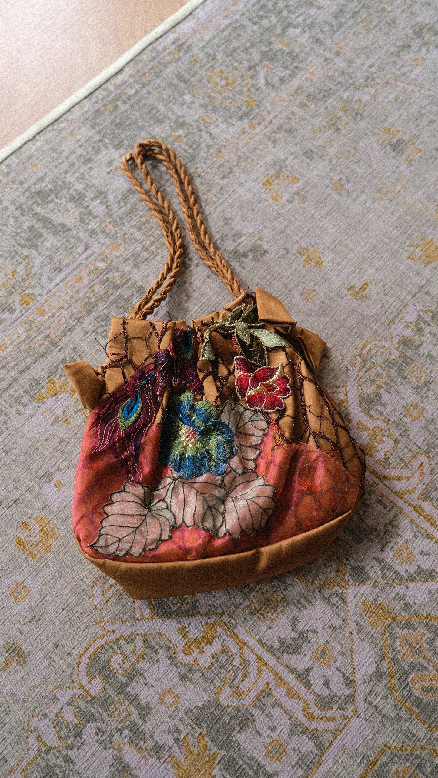 Vintage Nicowa floral dress with handbag (S)