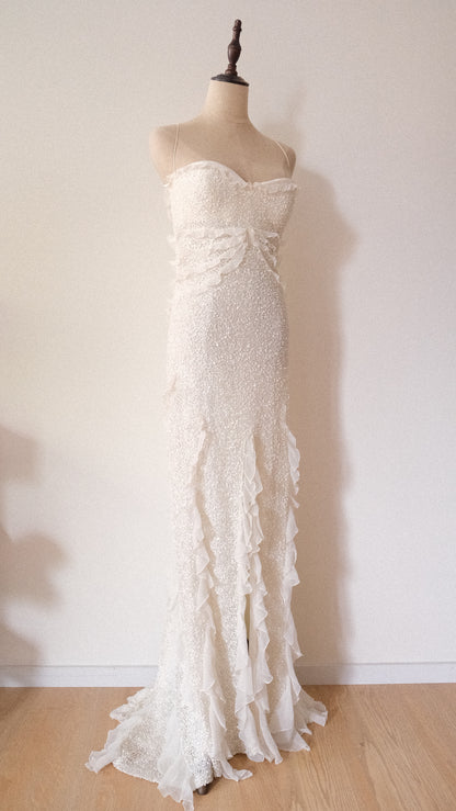 Vintage Spanish bridal mermaid dress (S-S/M)