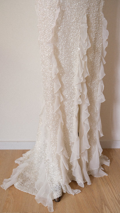 Vintage Spanish bridal mermaid dress (S-S/M)