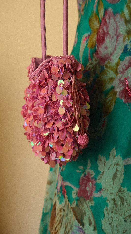 Pink Sequence pouch