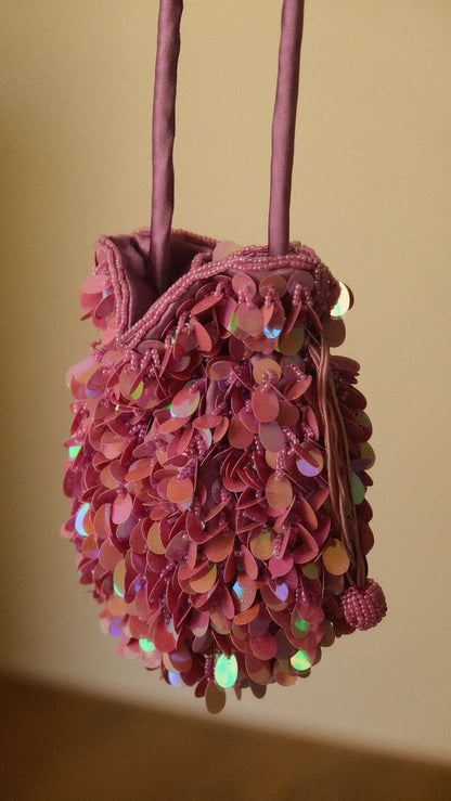 Pink Sequence pouch