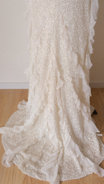 Vintage Spanish bridal mermaid dress (S-S/M)
