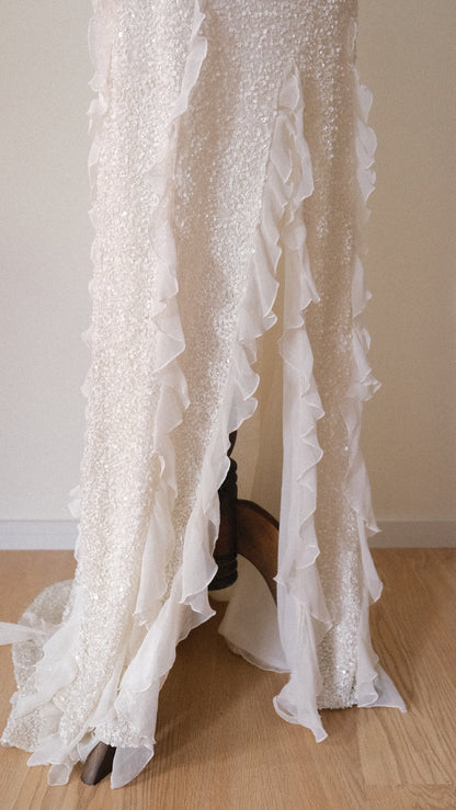 Vintage Spanish bridal mermaid dress (S-S/M)
