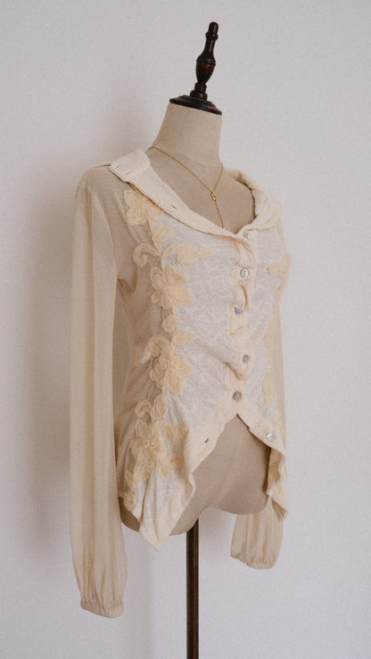 Vintage Italian Ivory blouse (M)