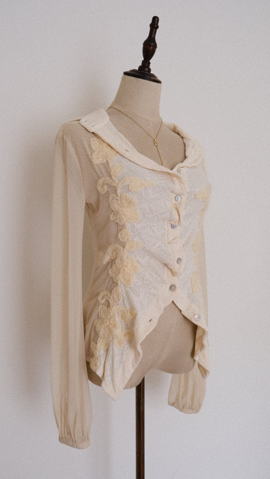 Vintage Italian Ivory blouse (M)