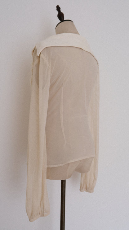 Vintage Italian Ivory blouse (M)
