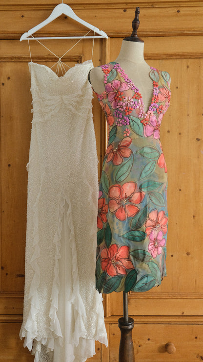 RARE Ema Savahl hand-painted floral dress (M)
