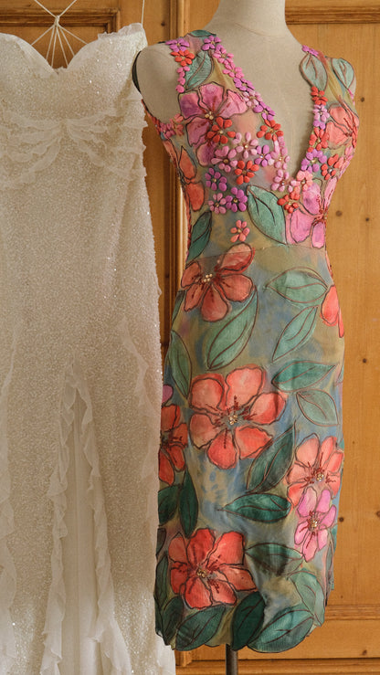RARE Ema Savahl hand-painted floral dress (M)