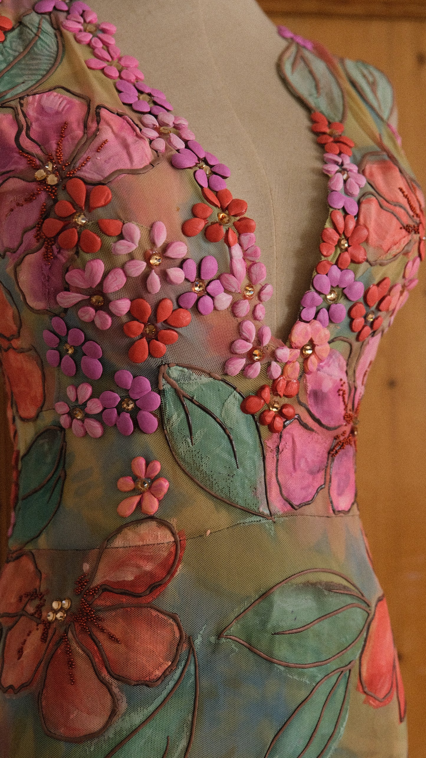 RARE Ema Savahl hand-painted floral dress (M)