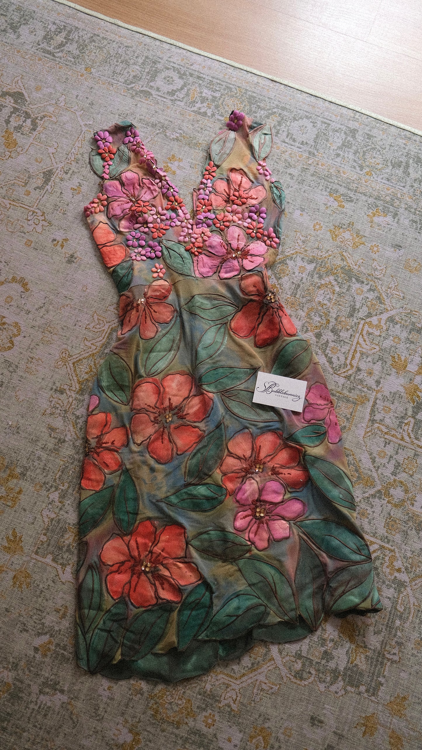 RARE Ema Savahl hand-painted floral dress (M)