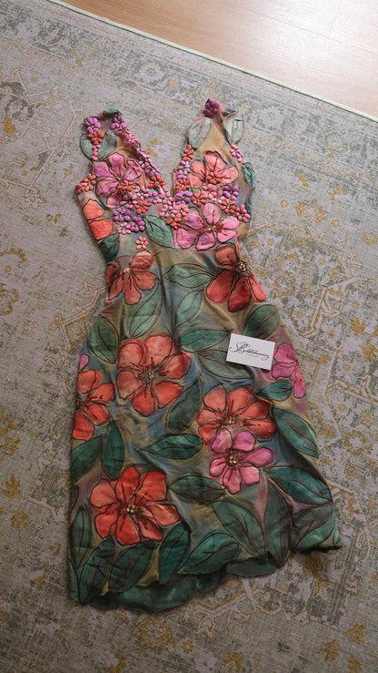 RARE Ema Savahl hand-painted floral dress (M)