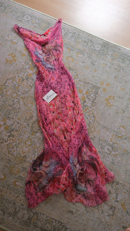Vintage pink sheer Rene Derhy dress (S-M)