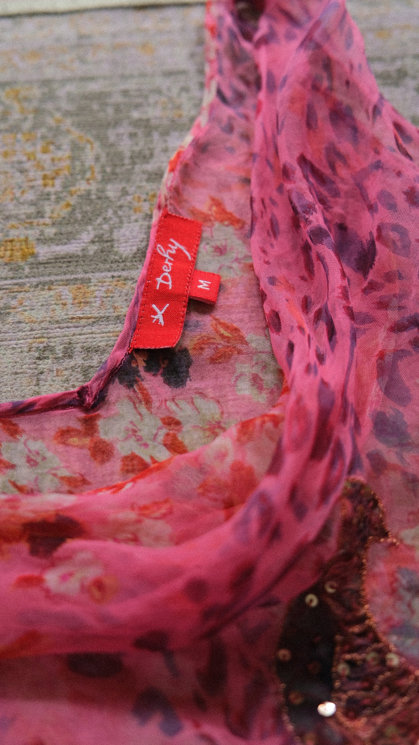 Vintage pink sheer Rene Derhy dress (S-M)