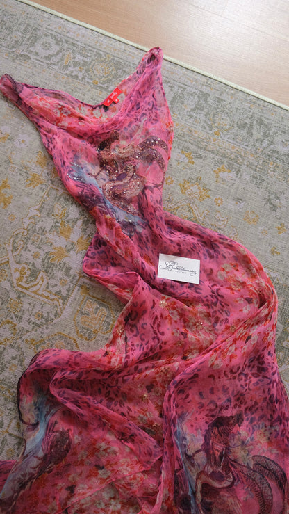 Vintage pink sheer Rene Derhy dress (S-M)