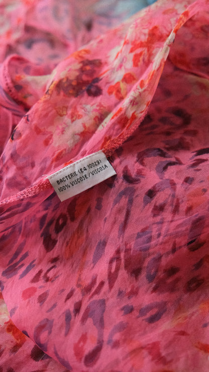 Vintage pink sheer Rene Derhy dress (S-M)