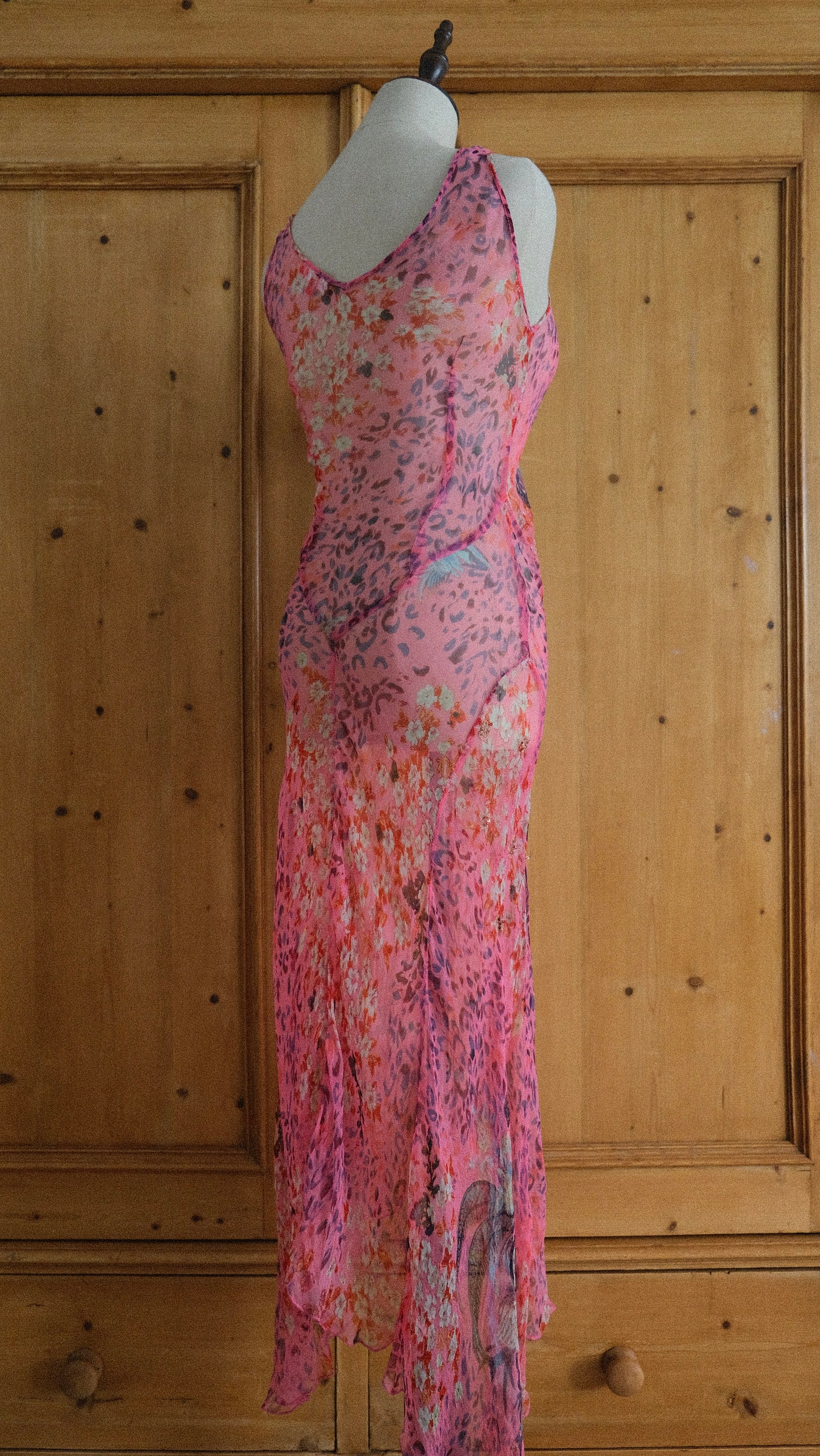 Vintage pink sheer Rene Derhy dress (S-M)