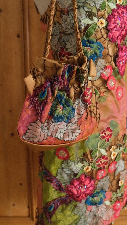 Vintage Nicowa floral dress with handbag (S)