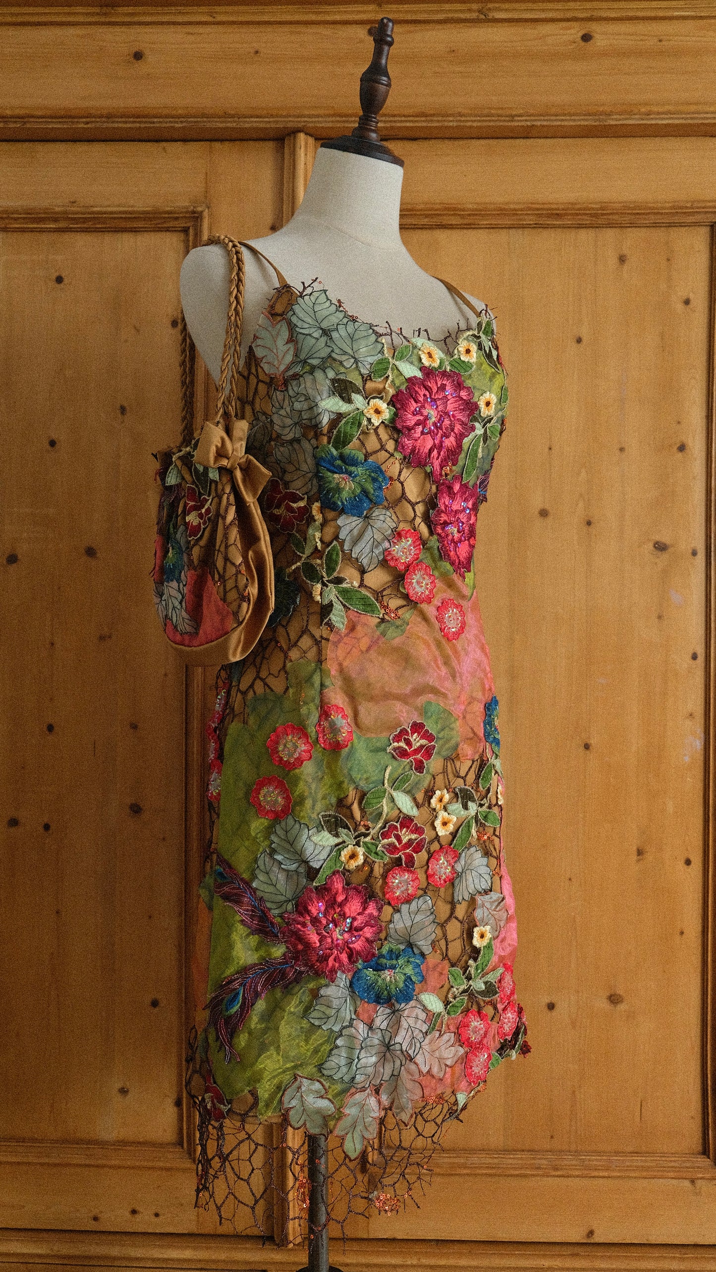 Vintage Nicowa floral dress with handbag (S)