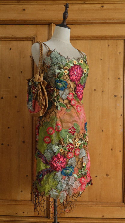 Vintage Nicowa floral dress with handbag (S)