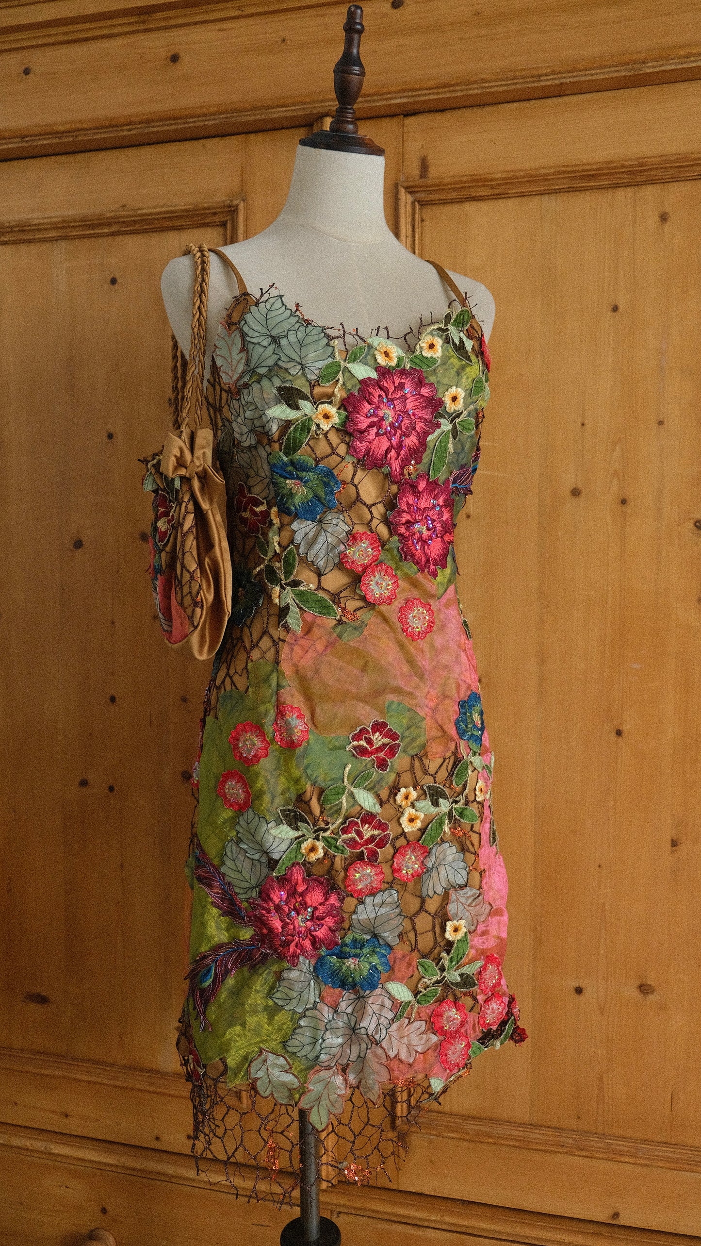 Vintage Nicowa floral dress with handbag (S)