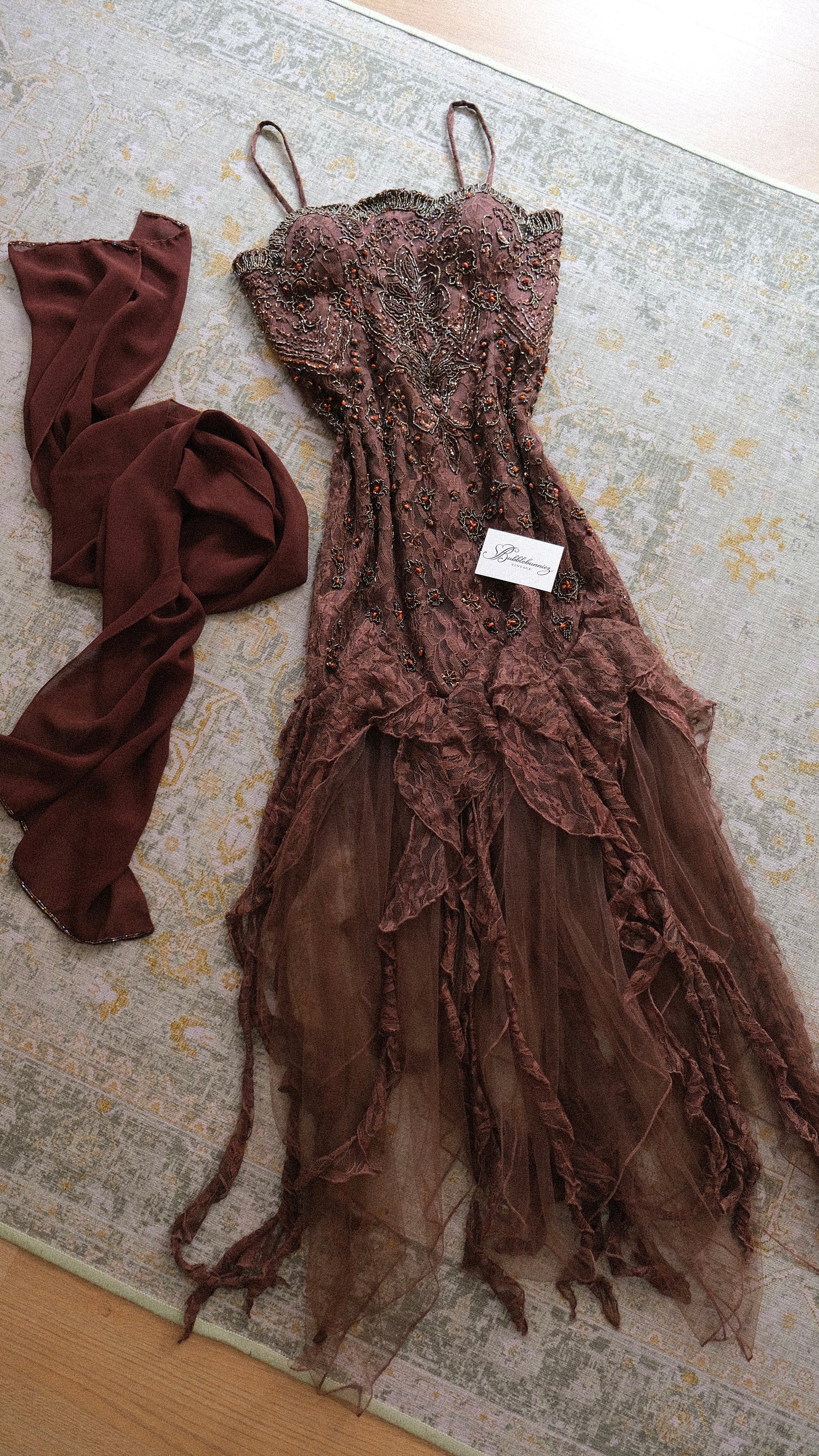 Vintage Yve London dark brown fairy dress (M-L)
