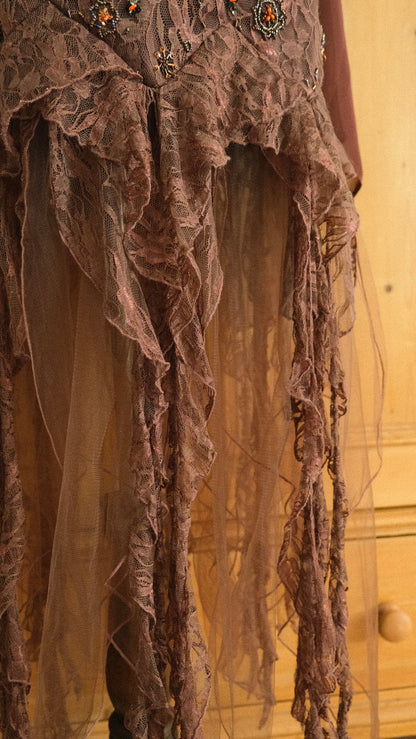 Vintage Yve London dark brown fairy dress (M-L)
