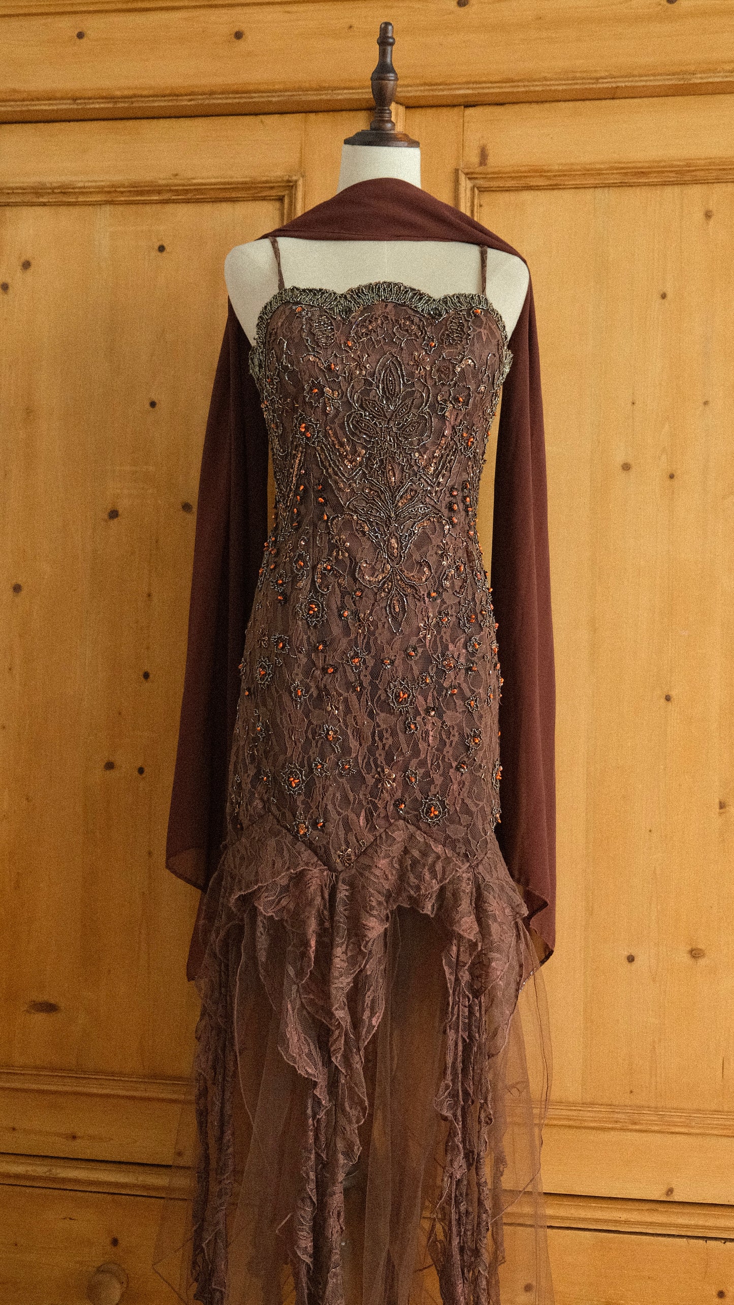 Vintage Yve London dark brown fairy dress (M-L)