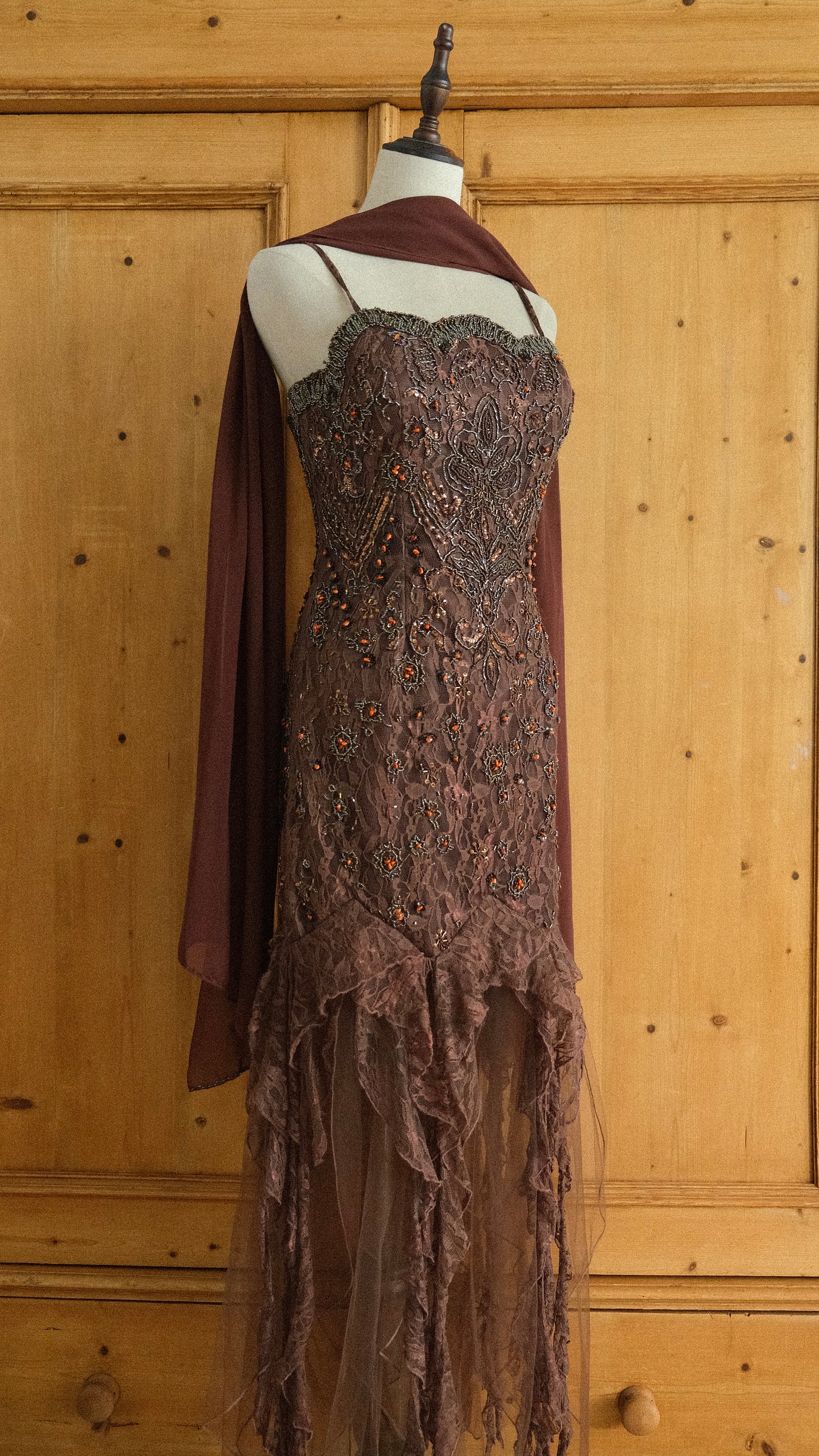 Vintage Yve London dark brown fairy dress (M-L)