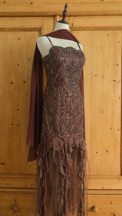 Vintage Yve London dark brown fairy dress (M-L)
