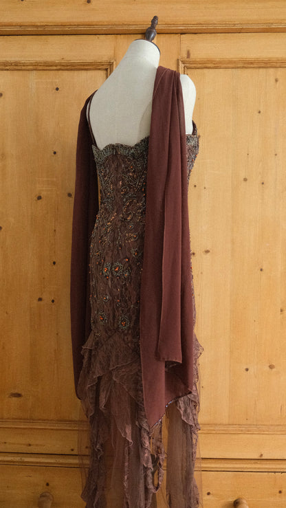 Vintage Yve London dark brown fairy dress (M-L)