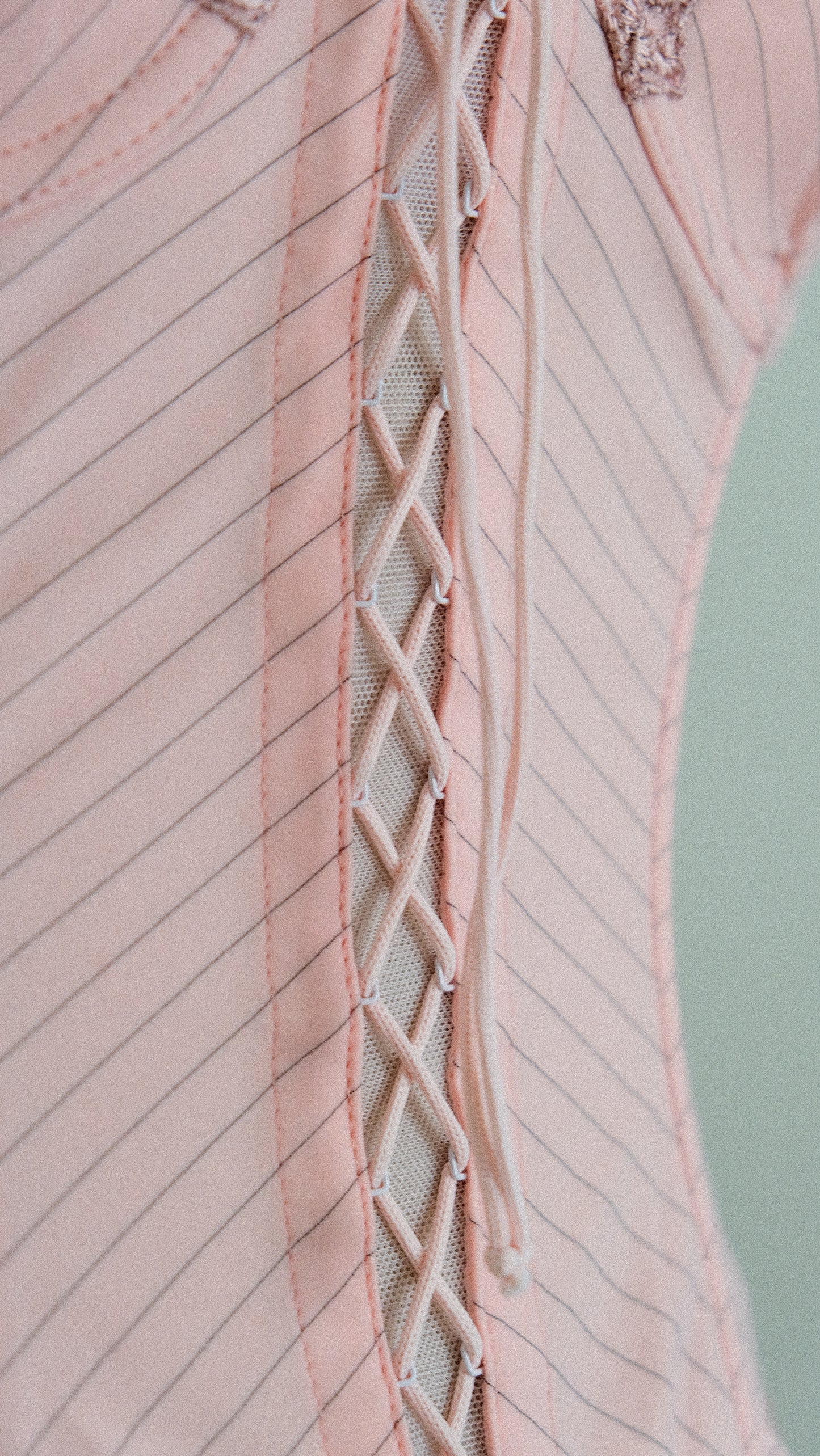 Italian Pink Striped corset (75B/34B)