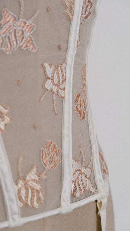 Gold and Ivory mesh corset (70A/32A)