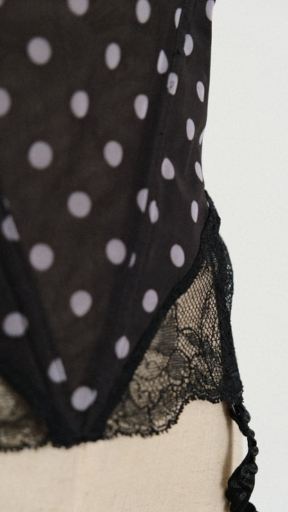 French Floral Polkadot corset (70D/32D)
