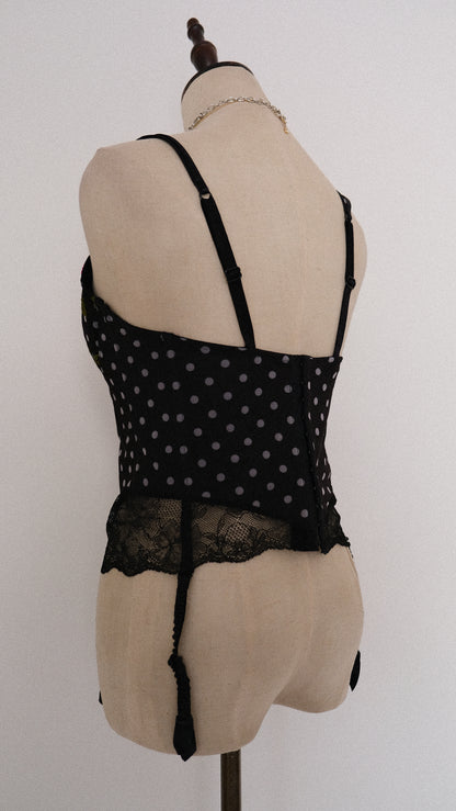 French Floral Polkadot corset (70D/32D)