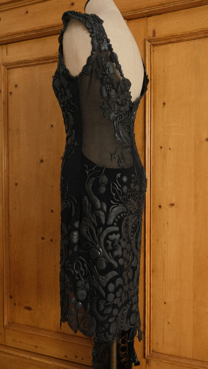 RARE Hand-painted Ema Savahl asymmetrical dress (S-M)