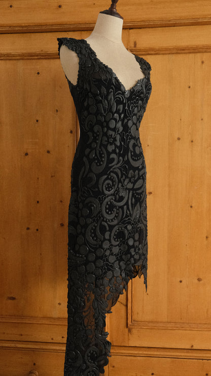 RARE Hand-painted Ema Savahl asymmetrical dress (S-M)