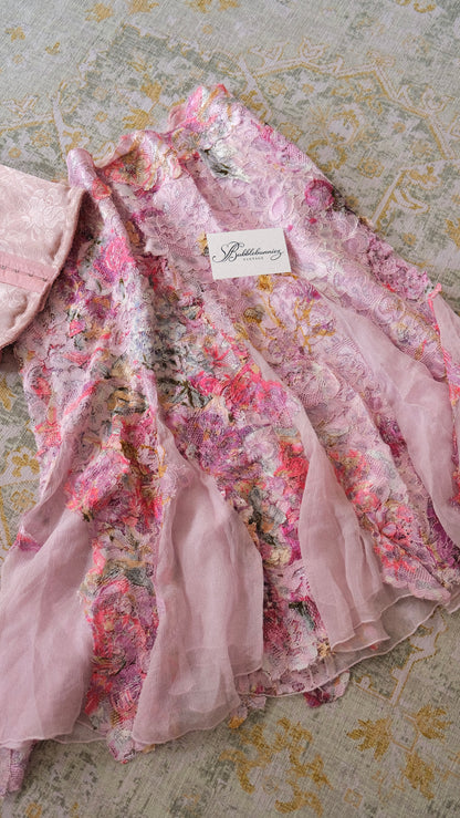 Vintage Italian soft pink flutter skirt (XS/S)
